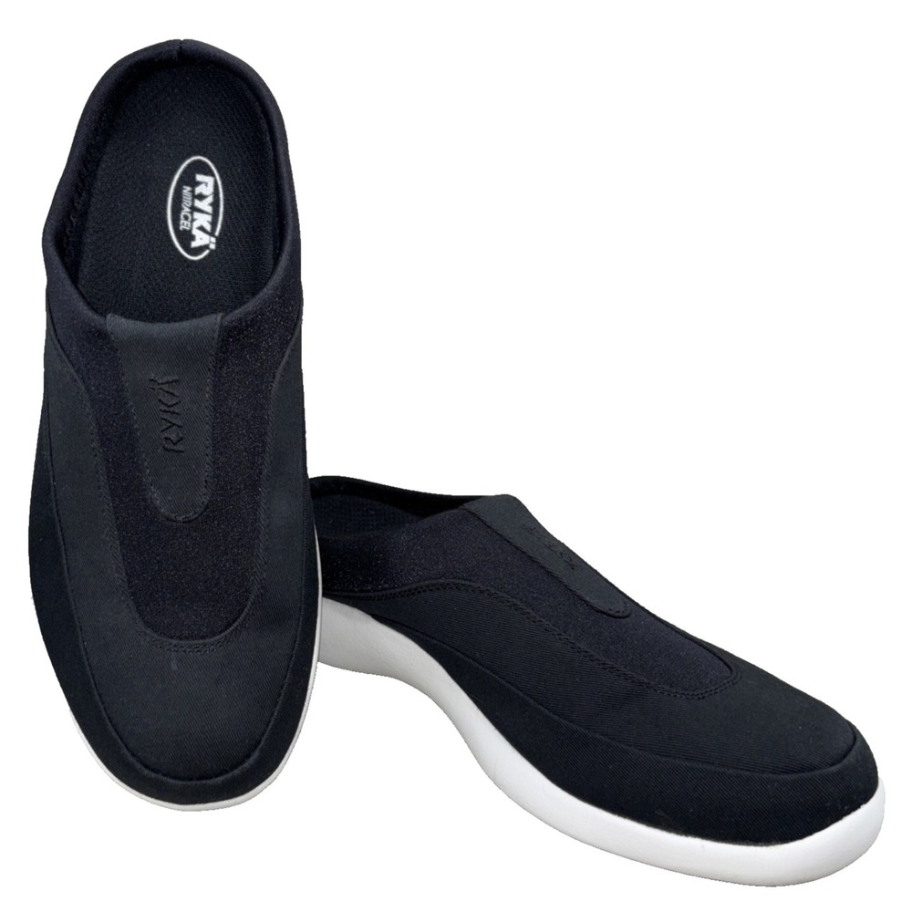 Ryka Zoy Yo Comfort Mule Slide Women's Size 10 Black Nitracel Walking Slip On